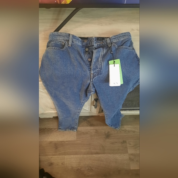 Armani Exchange Denim - Armani Exchange - J51 Carrot Fit Rigid Denim Jeans, 100% Cotton, Medium Blue
